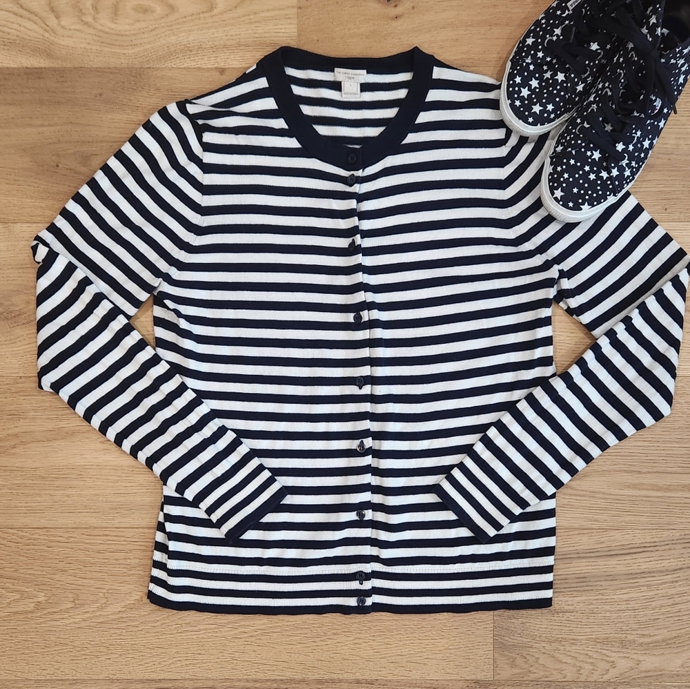 Navy Stripped Caryn Cardigan - Picture 2 of 4